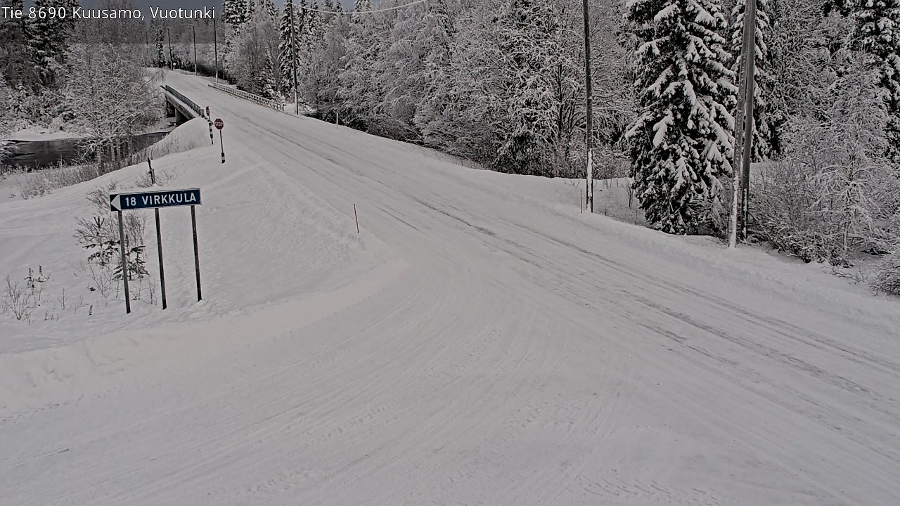 Weather Camera Image Road 8690 Kuusamo, Vuotunki, Kuusamo, Pohjois-Pohjanmaa