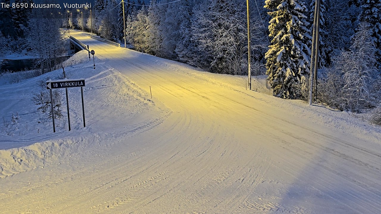Weather Camera Image Road 8690 Kuusamo, Vuotunki, Kuusamo, Pohjois-Pohjanmaa