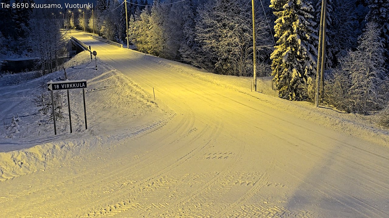 Weather Camera Image Road 8690 Kuusamo, Vuotunki, Kuusamo, Pohjois-Pohjanmaa