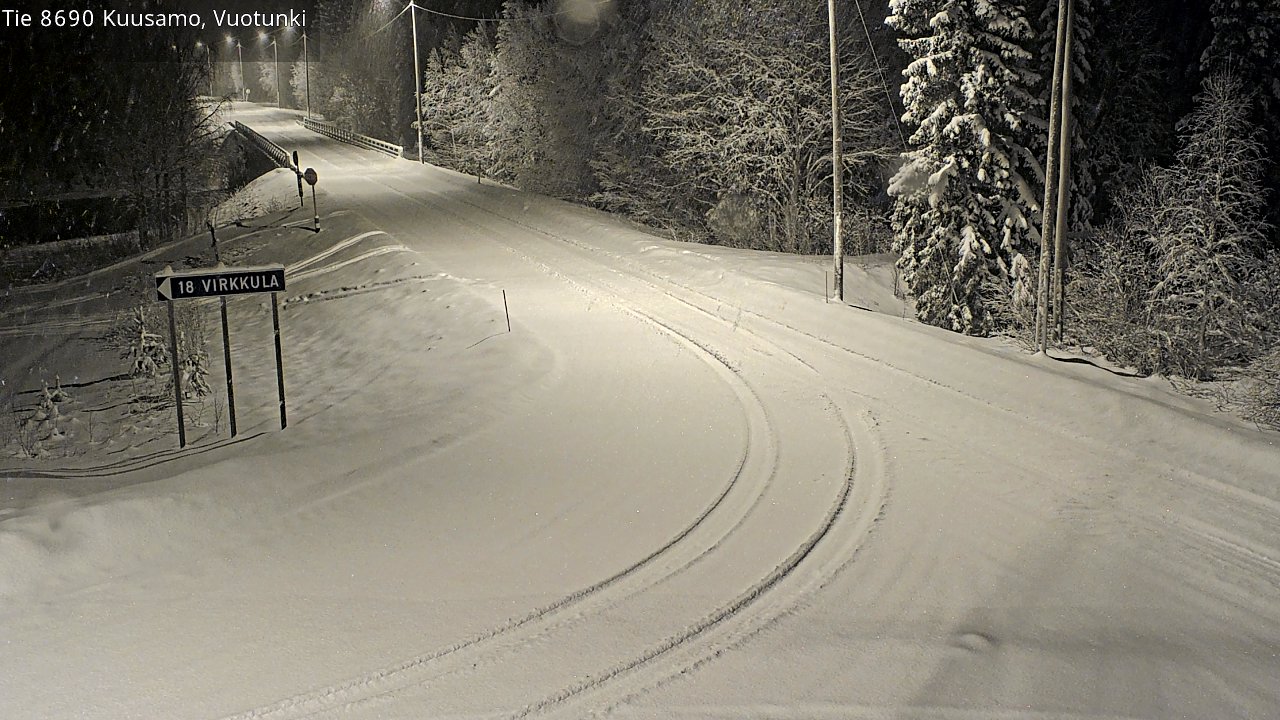 Weather Camera Image Road 8690 Kuusamo, Vuotunki, Kuusamo, Pohjois-Pohjanmaa