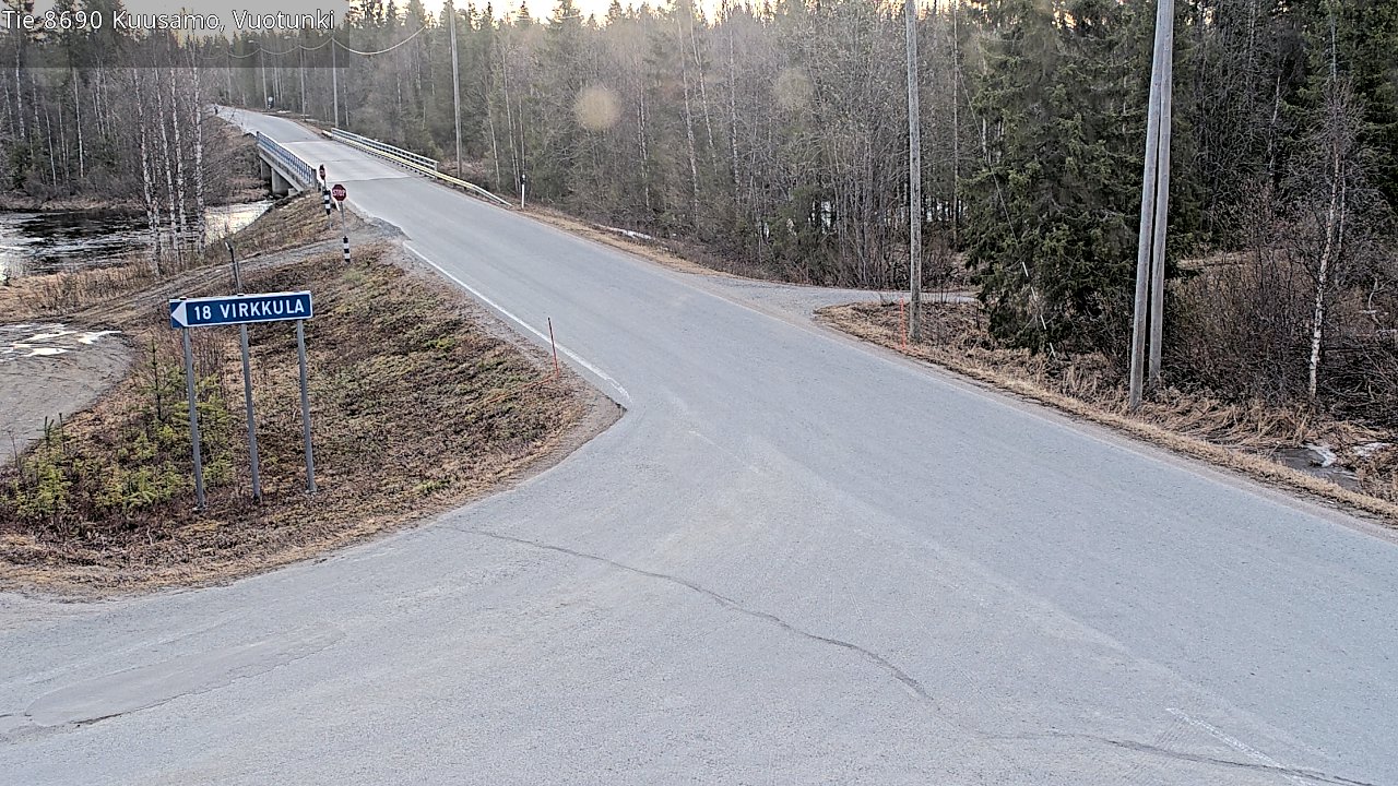 Weather Camera Image Väg 8690 Kuusamo, Vuotunki, Kuusamo, Pohjois-Pohjanmaa