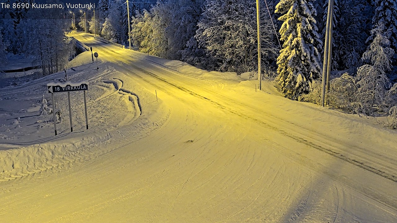 Weather Camera Image Road 8690 Kuusamo, Vuotunki, Kuusamo, Pohjois-Pohjanmaa