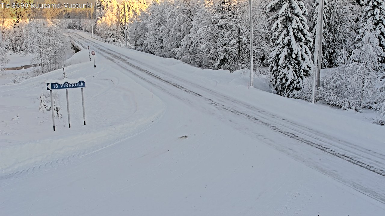 Weather Camera Image Road 8690 Kuusamo, Vuotunki, Kuusamo, Pohjois-Pohjanmaa