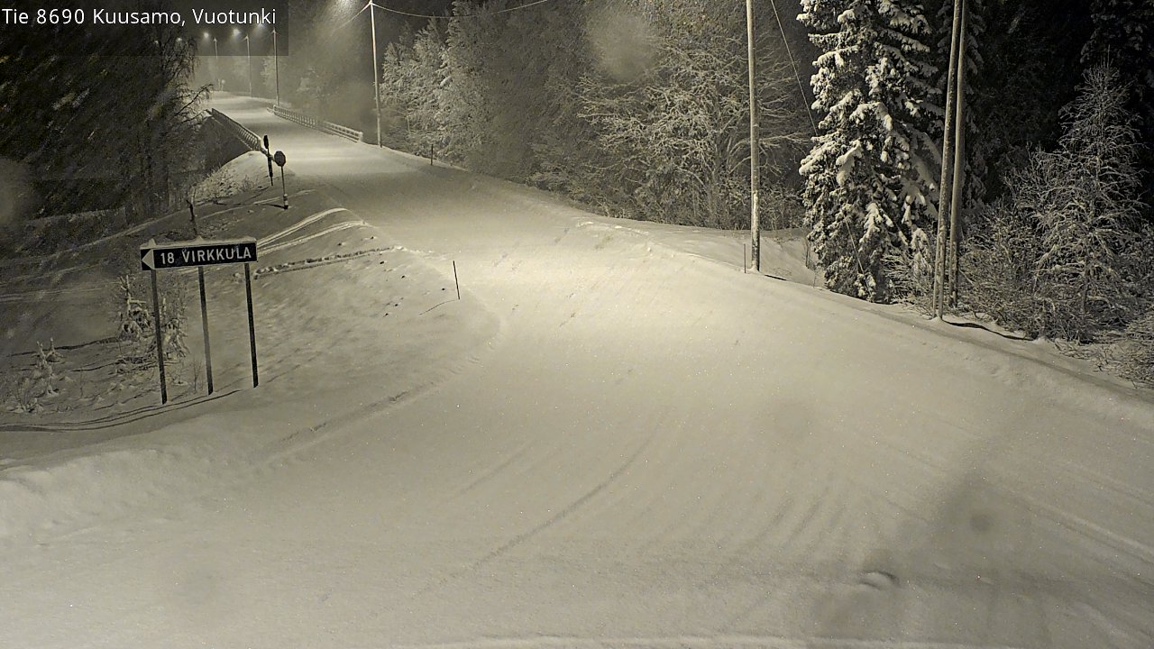 Weather Camera Image Road 8690 Kuusamo, Vuotunki, Kuusamo, Pohjois-Pohjanmaa