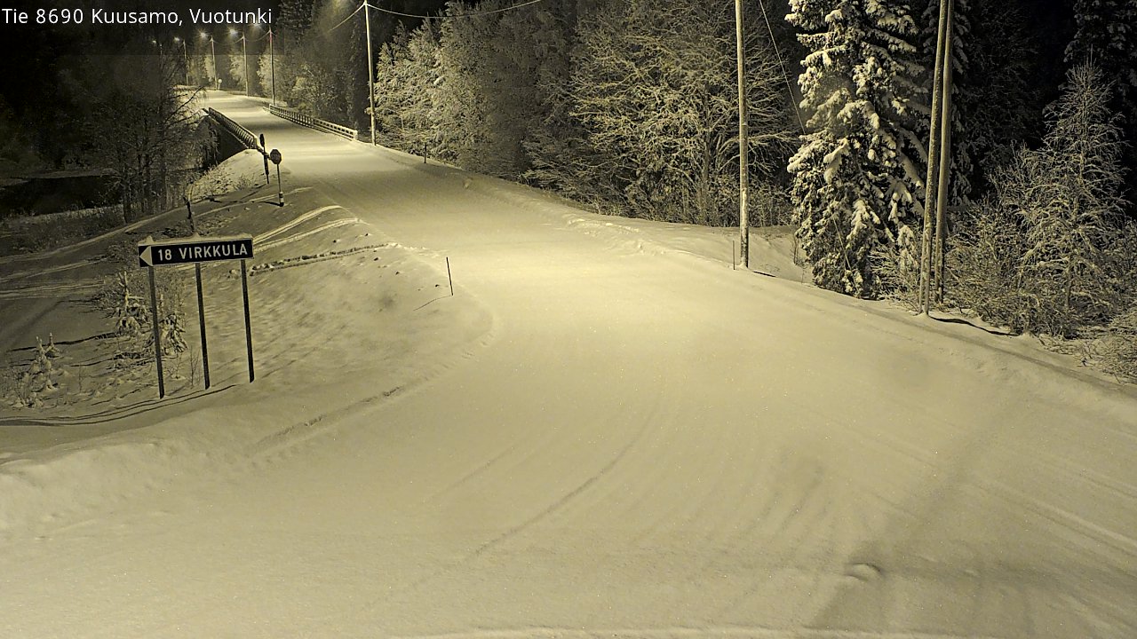 Weather Camera Image Road 8690 Kuusamo, Vuotunki, Kuusamo, Pohjois-Pohjanmaa