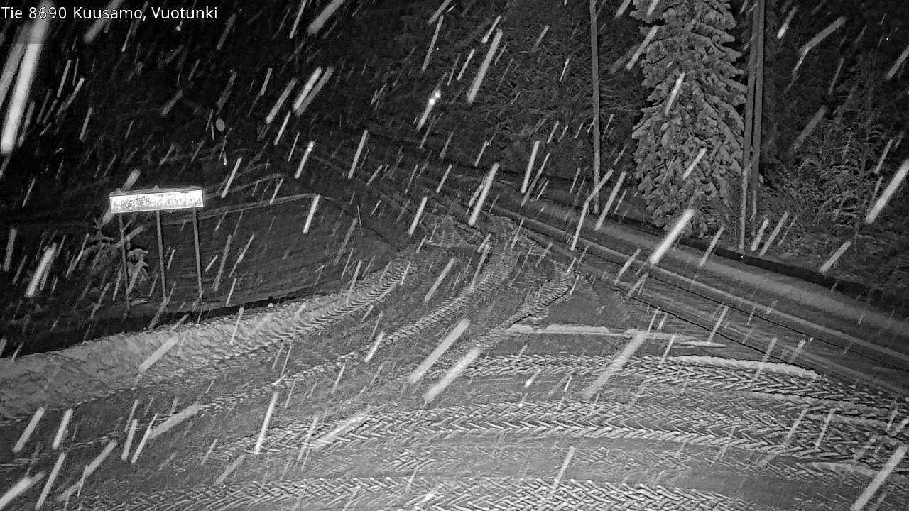 Weather Camera Image Road 8690 Kuusamo, Vuotunki, Kuusamo, Pohjois-Pohjanmaa