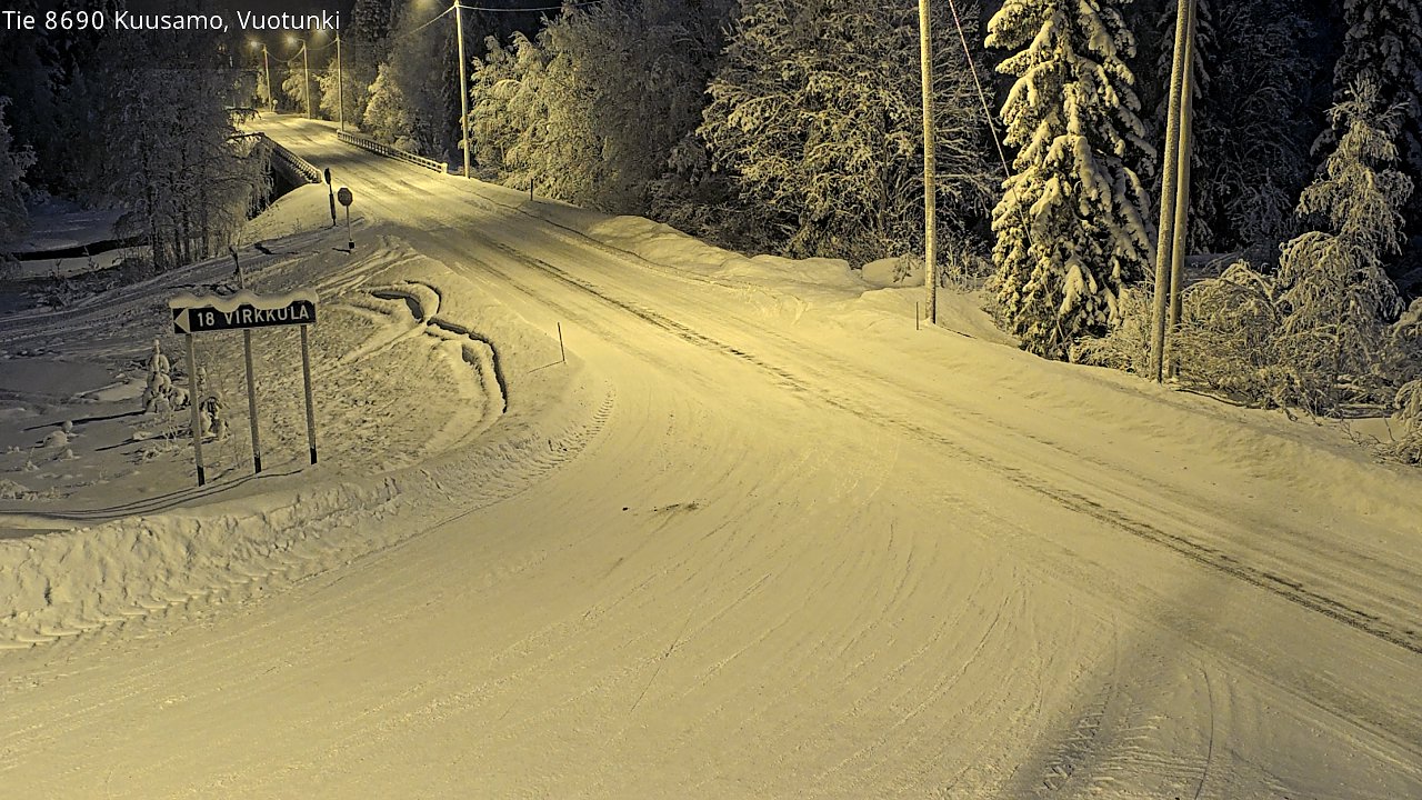 Weather Camera Image Väg 8690 Kuusamo, Vuotunki, Kuusamo, Pohjois-Pohjanmaa