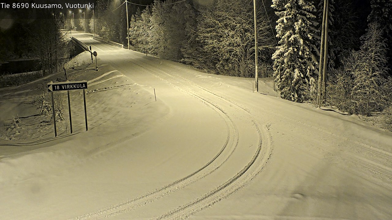 Weather Camera Image Road 8690 Kuusamo, Vuotunki, Kuusamo, Pohjois-Pohjanmaa