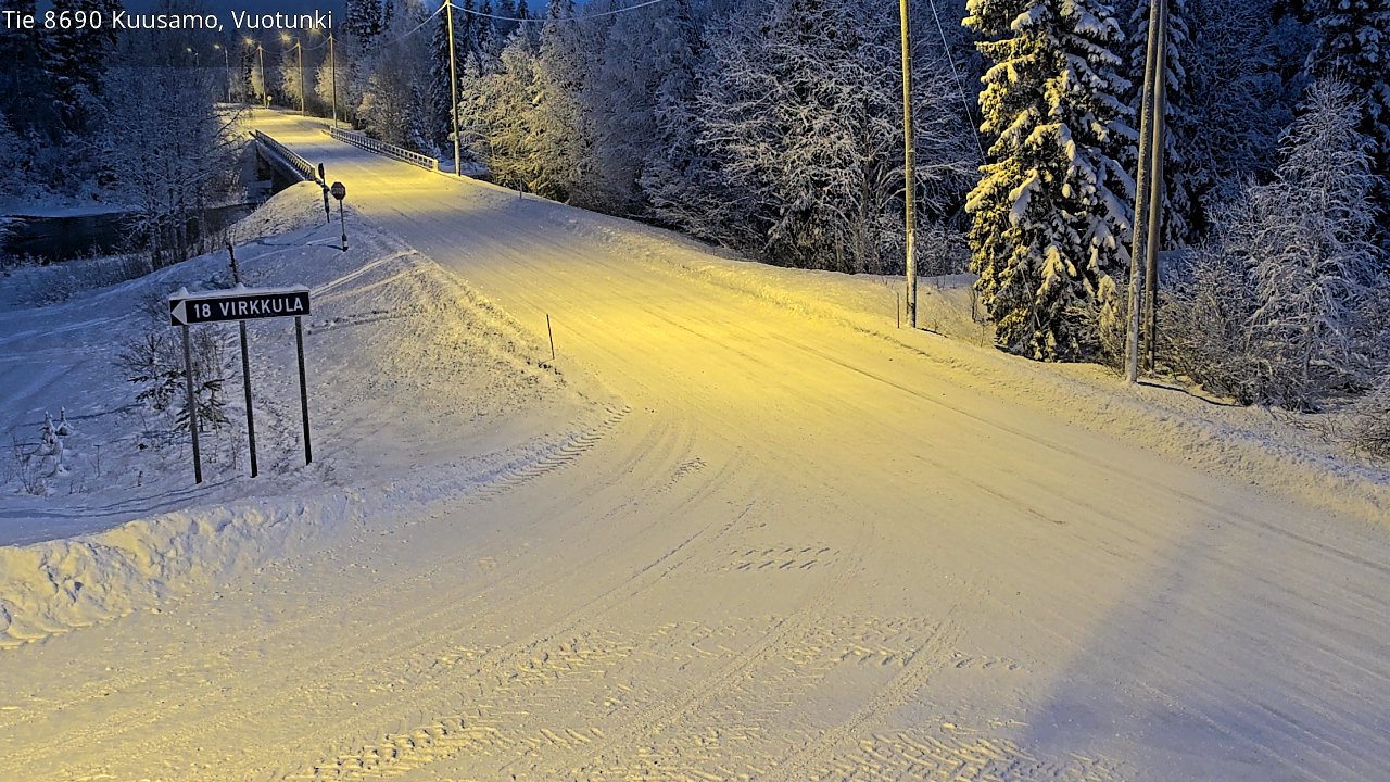 Weather Camera Image Road 8690 Kuusamo, Vuotunki, Kuusamo, Pohjois-Pohjanmaa