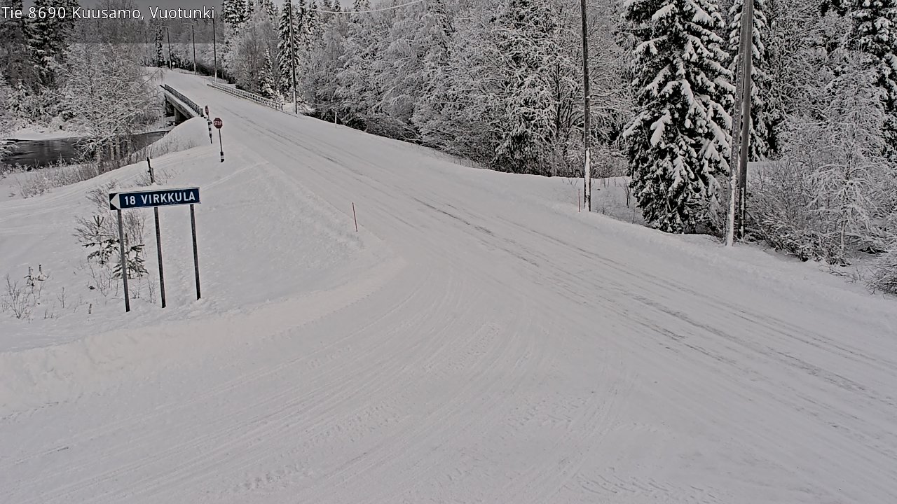 Weather Camera Image Road 8690 Kuusamo, Vuotunki, Kuusamo, Pohjois-Pohjanmaa