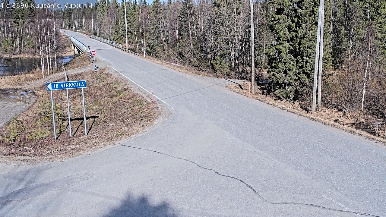 Weather Camera Image Väg 8690 Kuusamo, Vuotunki, Kuusamo, Pohjois-Pohjanmaa