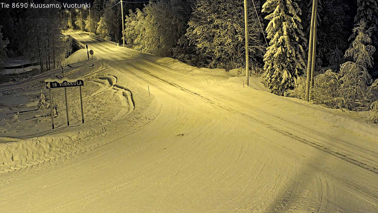 Weather Camera Image Road 8690 Kuusamo, Vuotunki, Kuusamo, Pohjois-Pohjanmaa