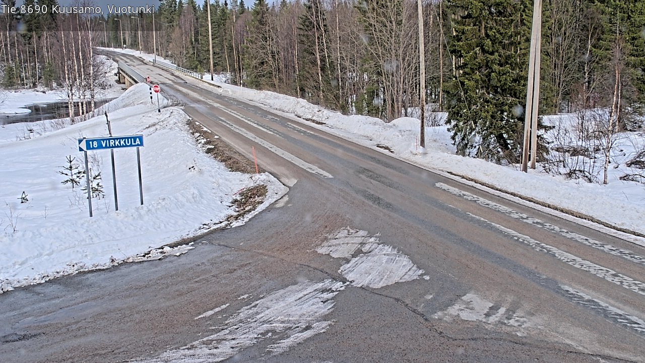 Weather Camera Image Väg 8690 Kuusamo, Vuotunki, Kuusamo, Pohjois-Pohjanmaa