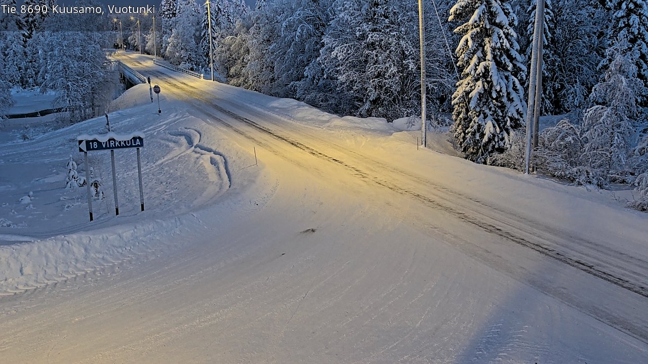 Weather Camera Image Road 8690 Kuusamo, Vuotunki, Kuusamo, Pohjois-Pohjanmaa