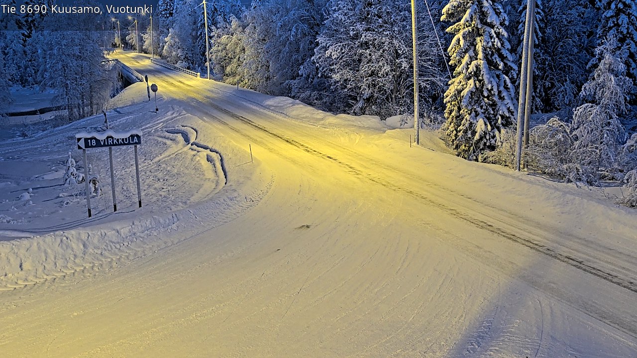 Weather Camera Image Road 8690 Kuusamo, Vuotunki, Kuusamo, Pohjois-Pohjanmaa
