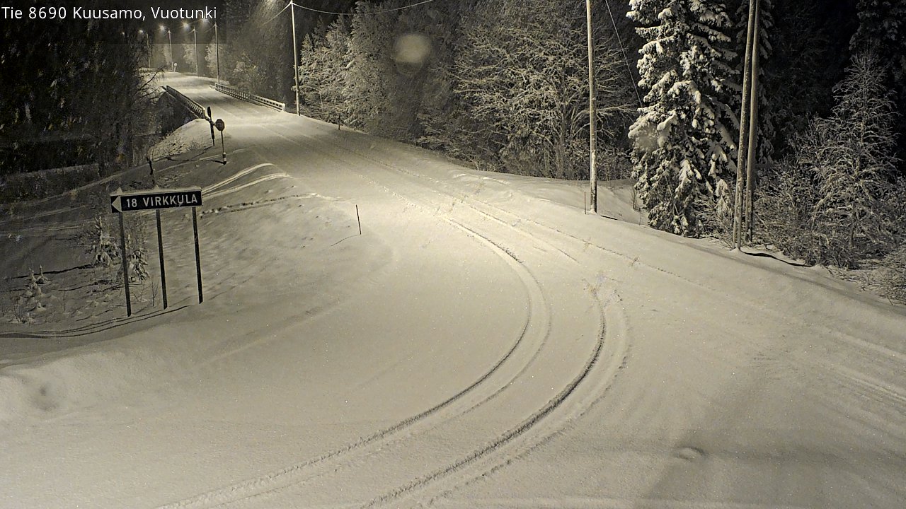 Weather Camera Image Road 8690 Kuusamo, Vuotunki, Kuusamo, Pohjois-Pohjanmaa