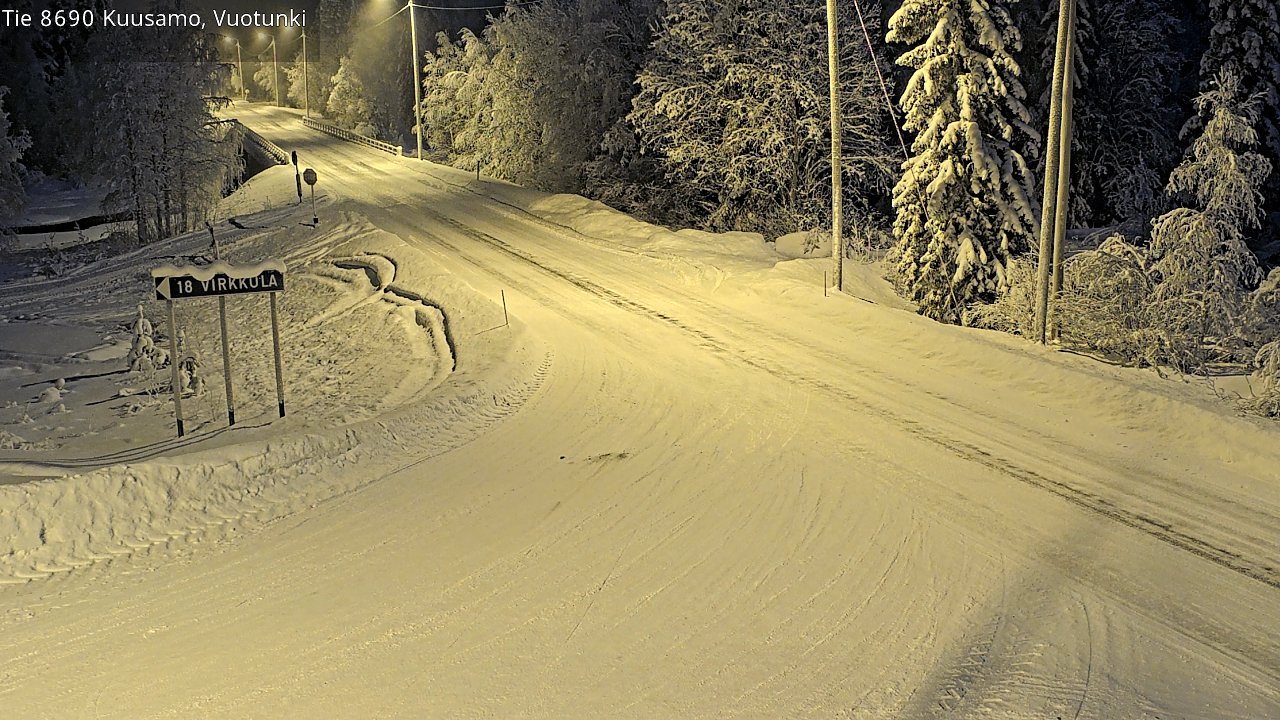 Weather Camera Image Väg 8690 Kuusamo, Vuotunki, Kuusamo, Pohjois-Pohjanmaa