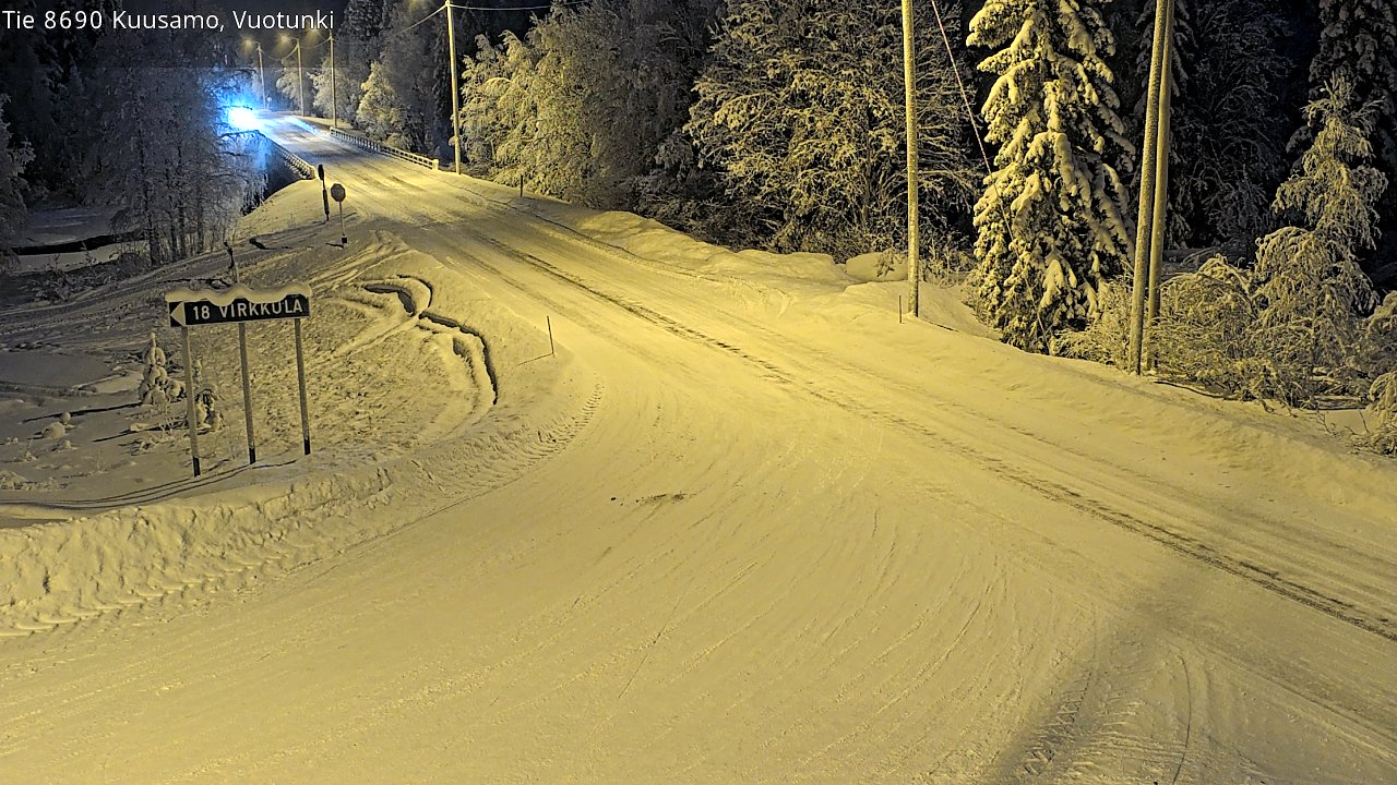 Weather Camera Image Road 8690 Kuusamo, Vuotunki, Kuusamo, Pohjois-Pohjanmaa