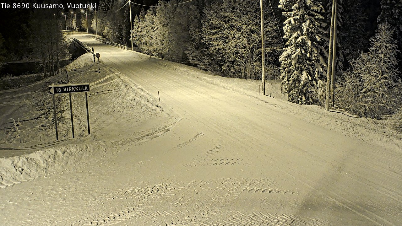 Weather Camera Image Road 8690 Kuusamo, Vuotunki, Kuusamo, Pohjois-Pohjanmaa