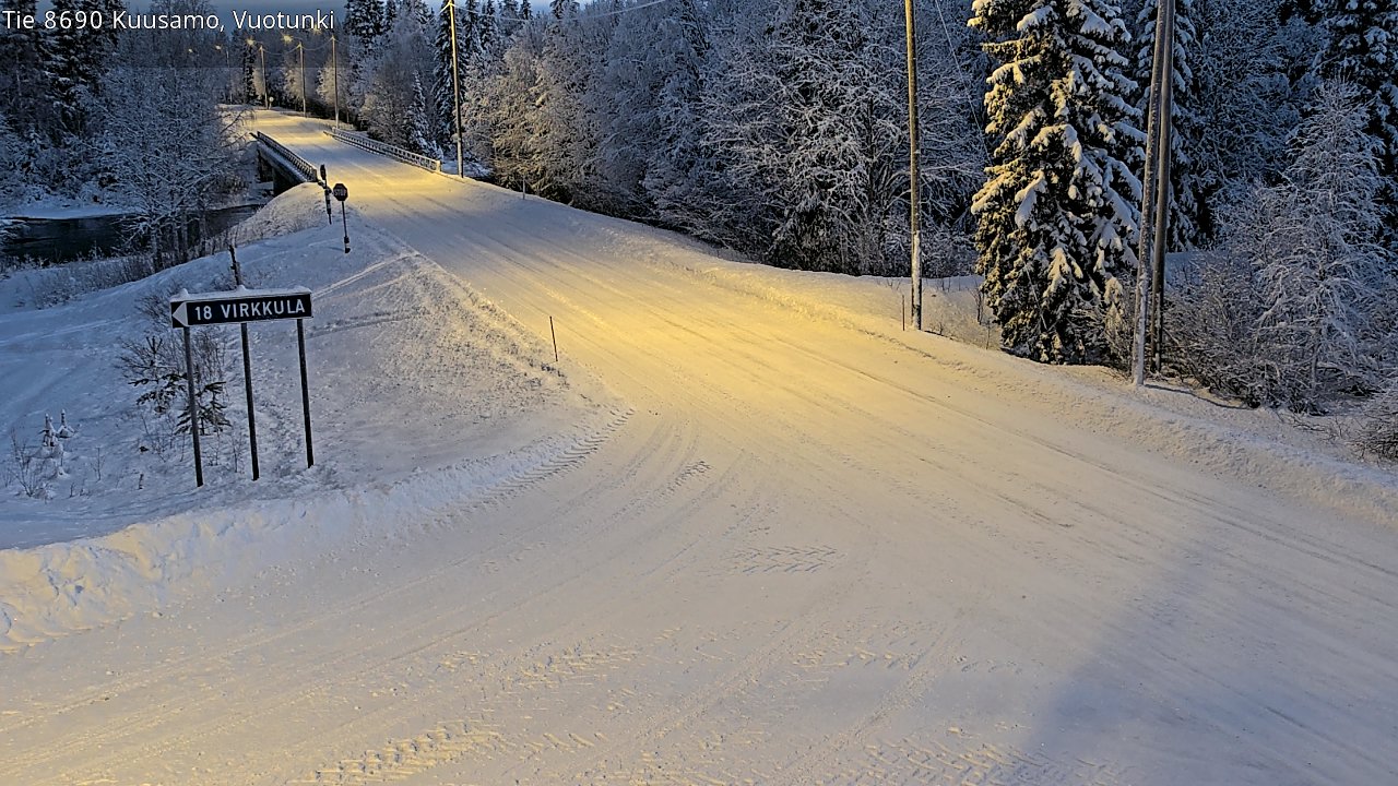 Weather Camera Image Road 8690 Kuusamo, Vuotunki, Kuusamo, Pohjois-Pohjanmaa