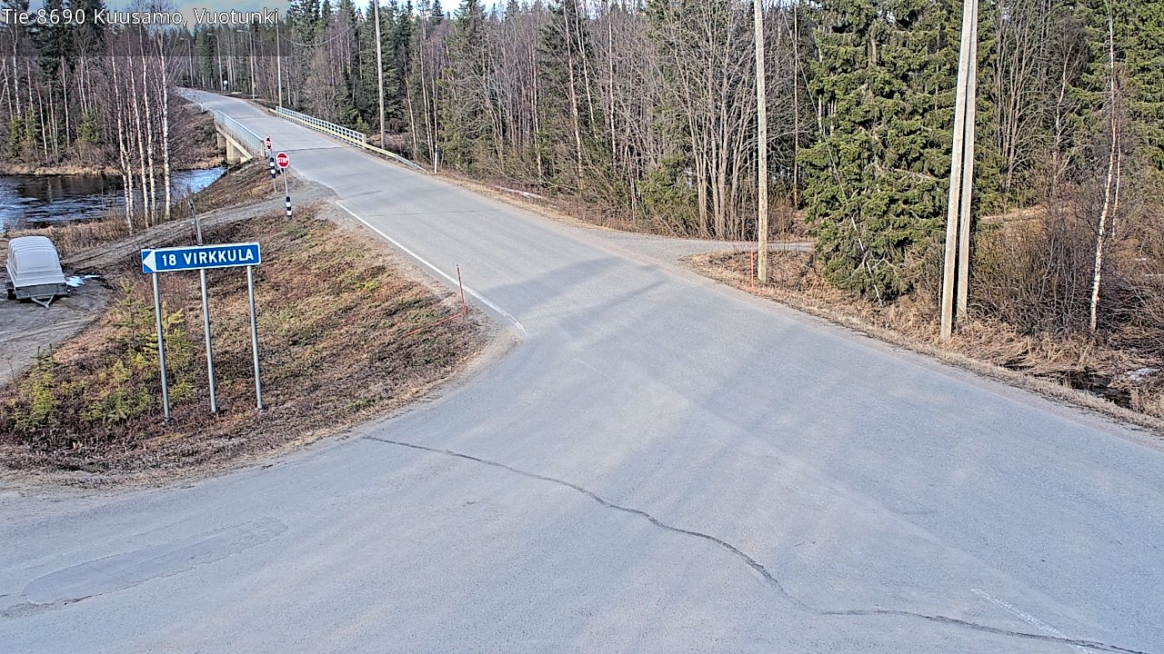 Weather Camera Image Väg 8690 Kuusamo, Vuotunki, Kuusamo, Pohjois-Pohjanmaa