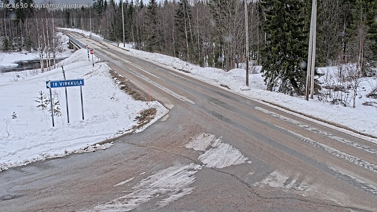 Weather Camera Image Väg 8690 Kuusamo, Vuotunki, Kuusamo, Pohjois-Pohjanmaa