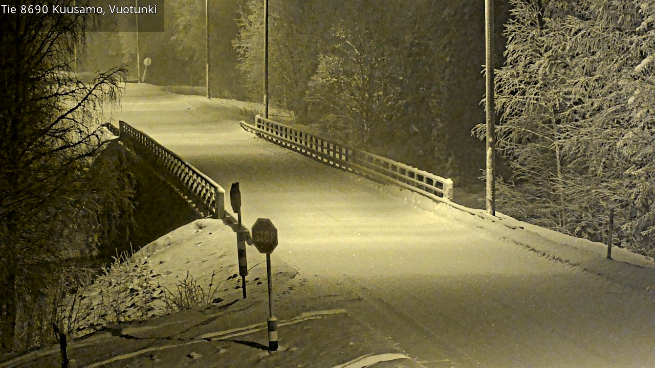Weather Camera Image Väg 8690 Kuusamo, Vuotunki, Kuusamo, Pohjois-Pohjanmaa