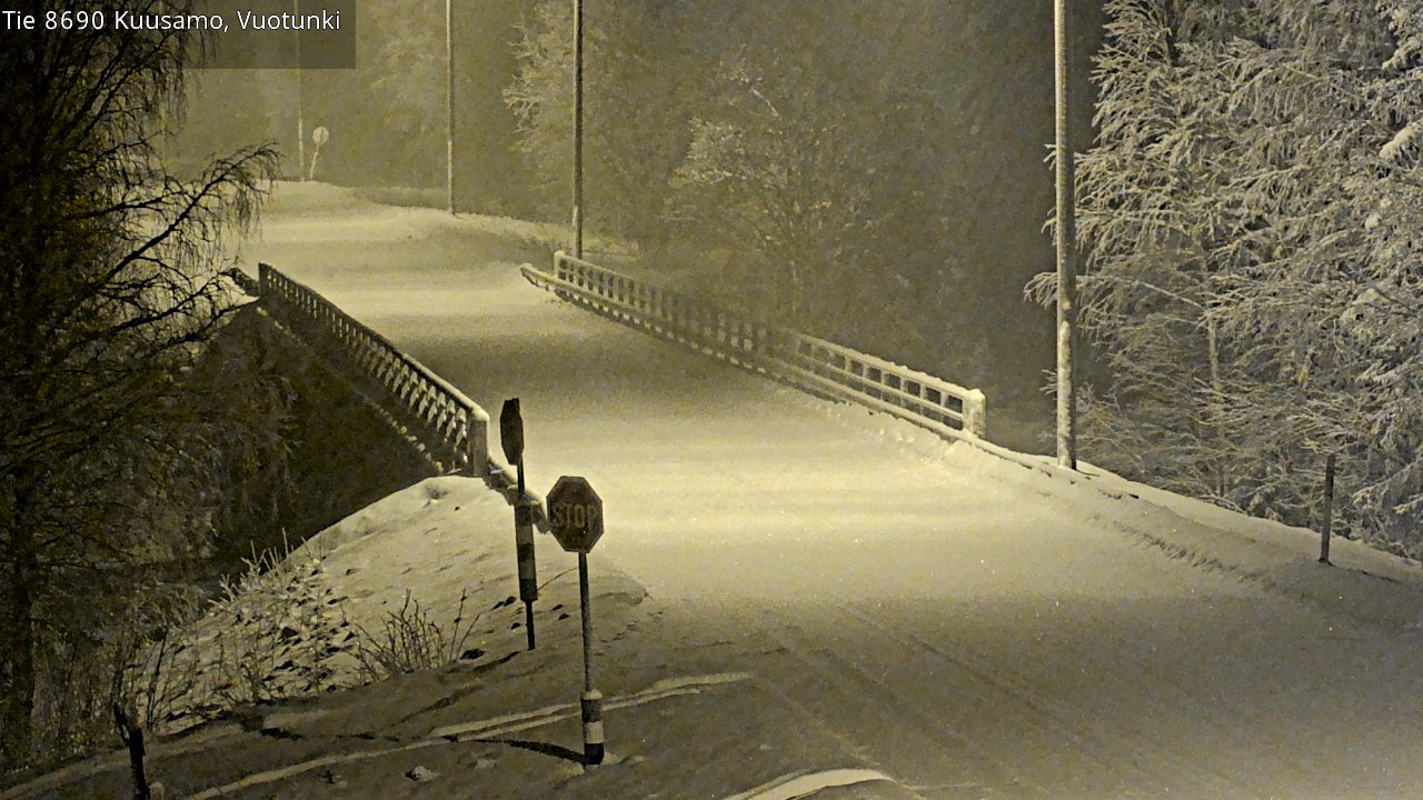Weather Camera Image Väg 8690 Kuusamo, Vuotunki, Kuusamo, Pohjois-Pohjanmaa
