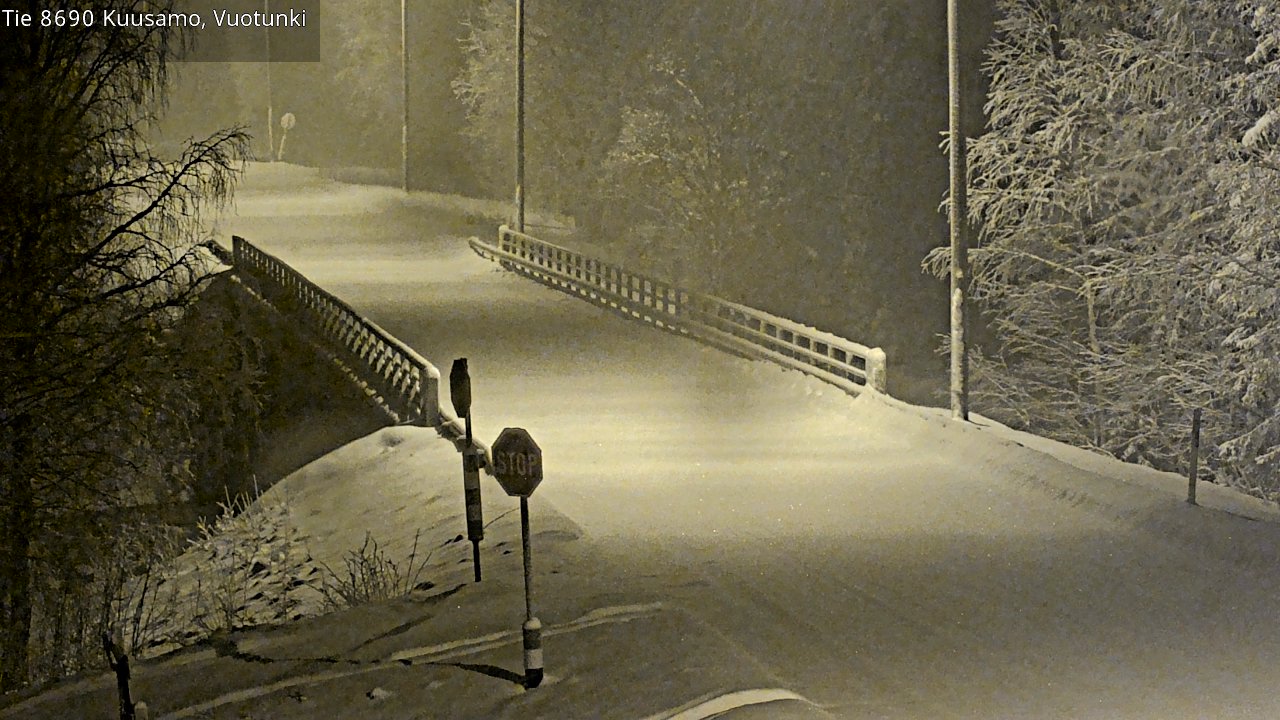 Weather Camera Image Väg 8690 Kuusamo, Vuotunki, Kuusamo, Pohjois-Pohjanmaa