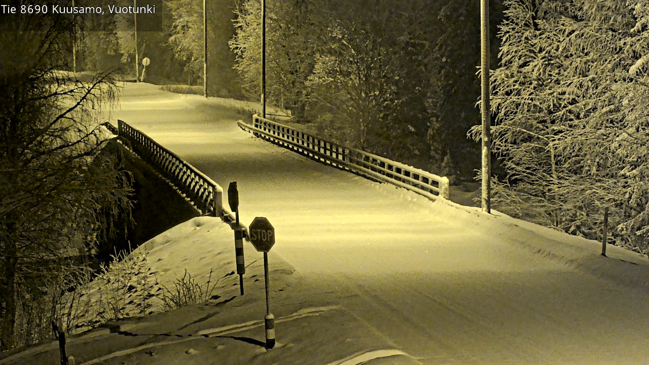 Weather Camera Image Väg 8690 Kuusamo, Vuotunki, Kuusamo, Pohjois-Pohjanmaa