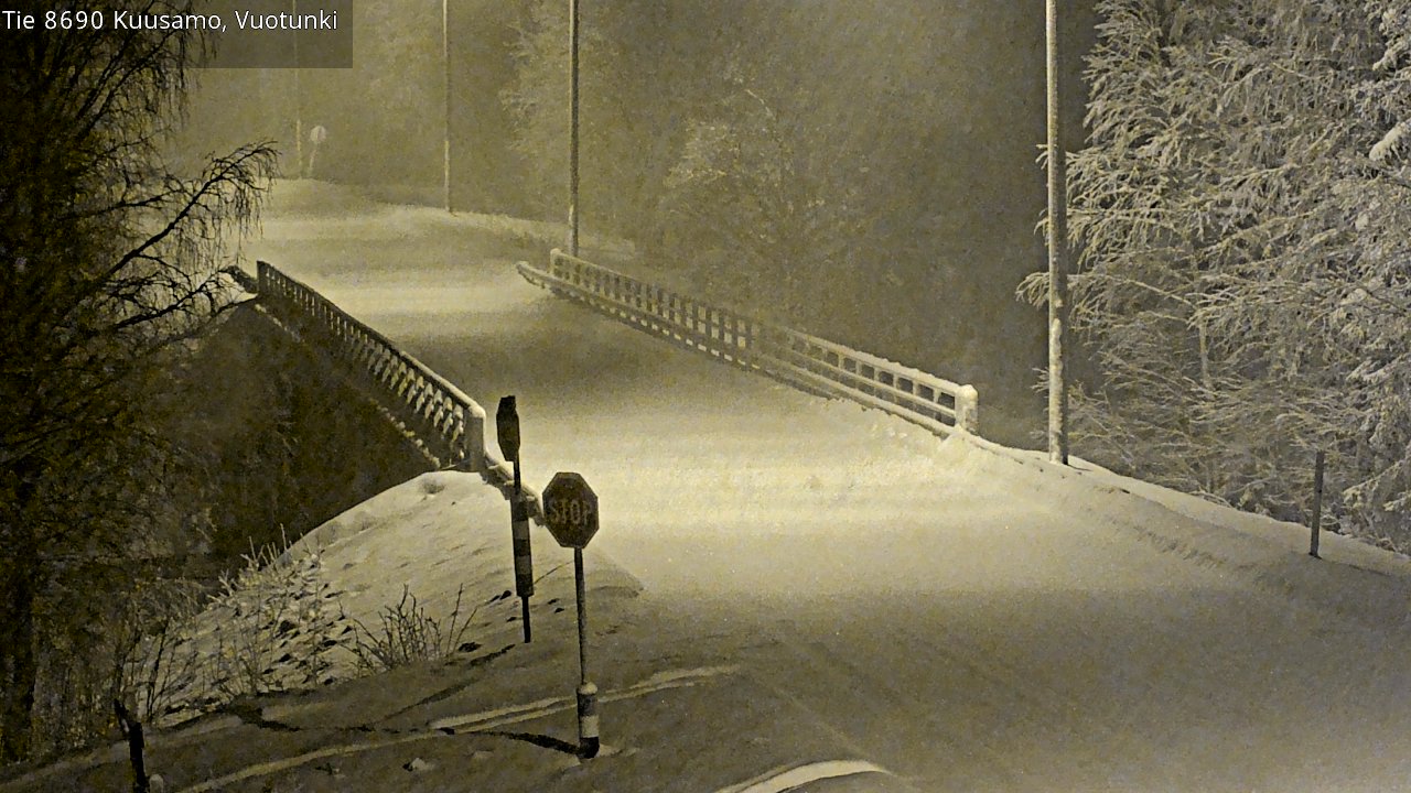 Weather Camera Image Väg 8690 Kuusamo, Vuotunki, Kuusamo, Pohjois-Pohjanmaa