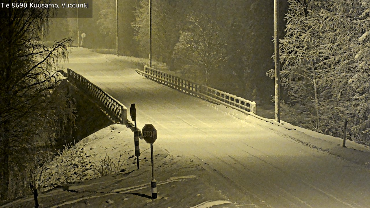 Weather Camera Image Väg 8690 Kuusamo, Vuotunki, Kuusamo, Pohjois-Pohjanmaa