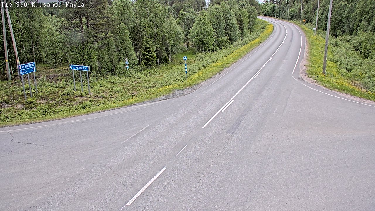 Weather Camera Image Väg 950 Kuusamo, Käylä, Kuusamo, Pohjois-Pohjanmaa