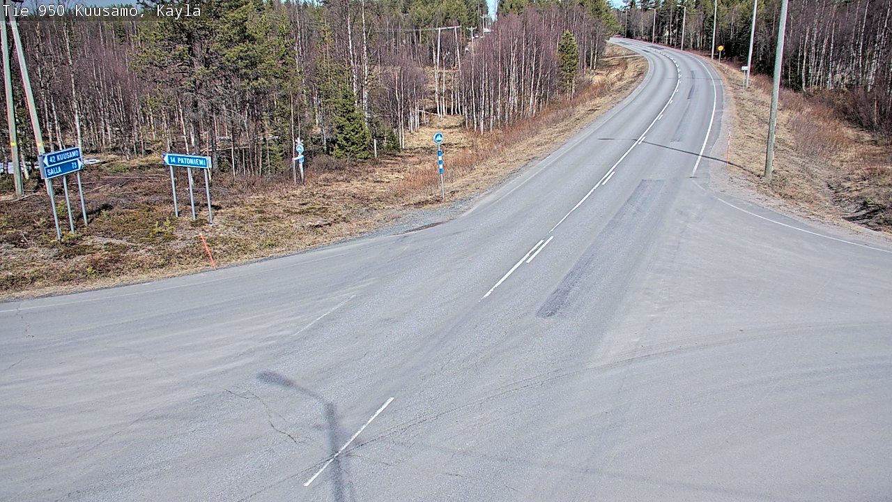 Weather Camera Image Väg 950 Kuusamo, Käylä, Kuusamo, Pohjois-Pohjanmaa