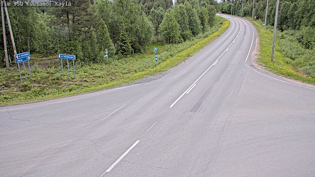 Weather Camera Image Väg 950 Kuusamo, Käylä, Kuusamo, Pohjois-Pohjanmaa