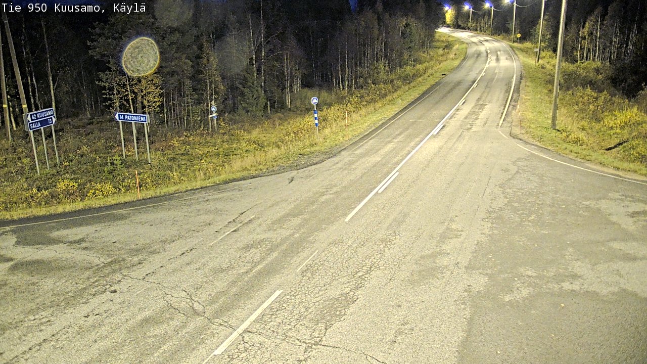 Weather Camera Image Väg 950 Kuusamo, Käylä, Kuusamo, Pohjois-Pohjanmaa