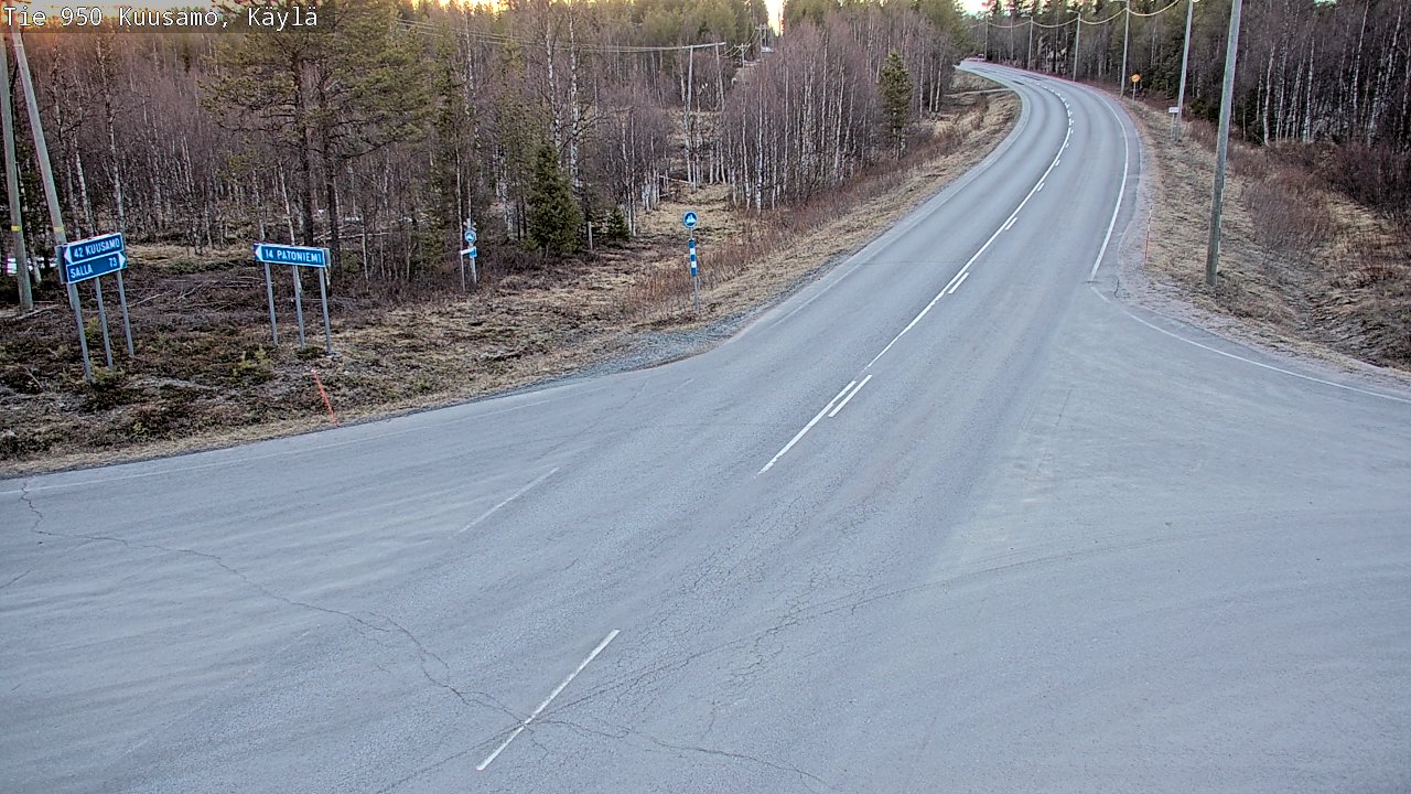 Weather Camera Image Väg 950 Kuusamo, Käylä, Kuusamo, Pohjois-Pohjanmaa