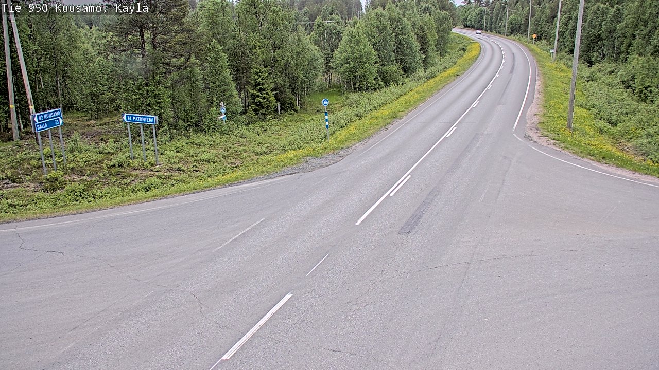 Weather Camera Image Väg 950 Kuusamo, Käylä, Kuusamo, Pohjois-Pohjanmaa