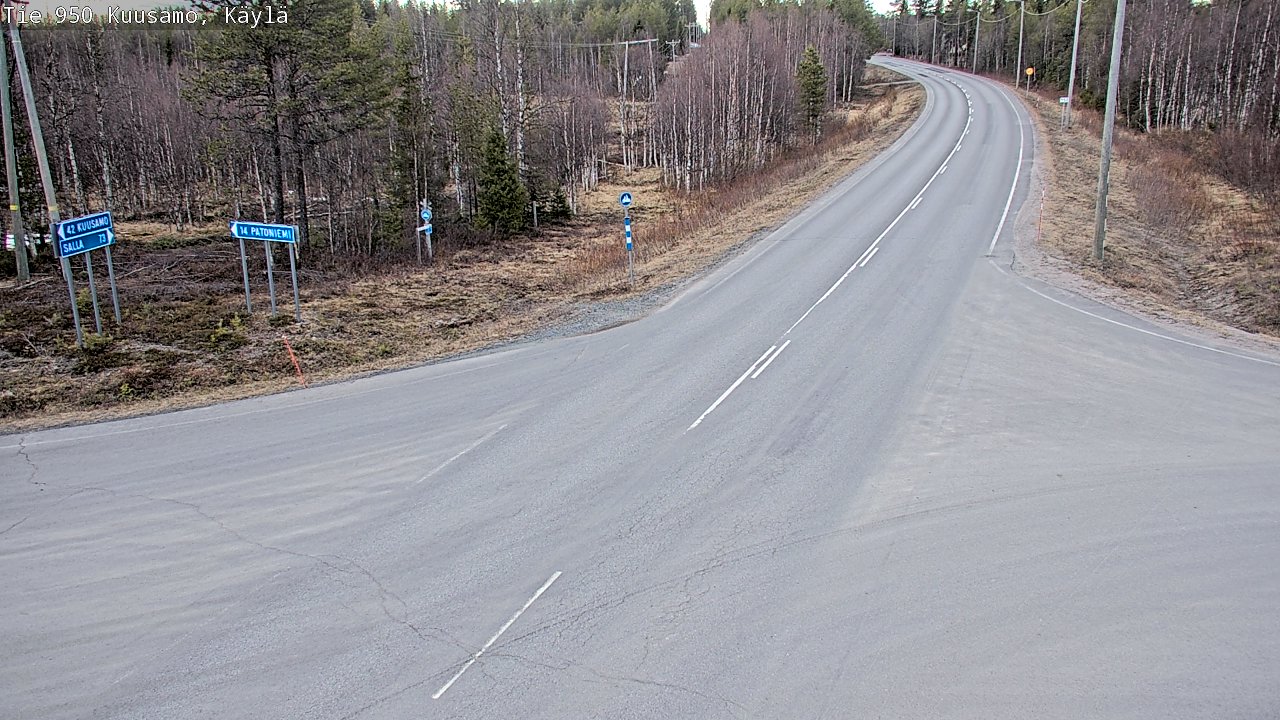 Weather Camera Image Väg 950 Kuusamo, Käylä, Kuusamo, Pohjois-Pohjanmaa