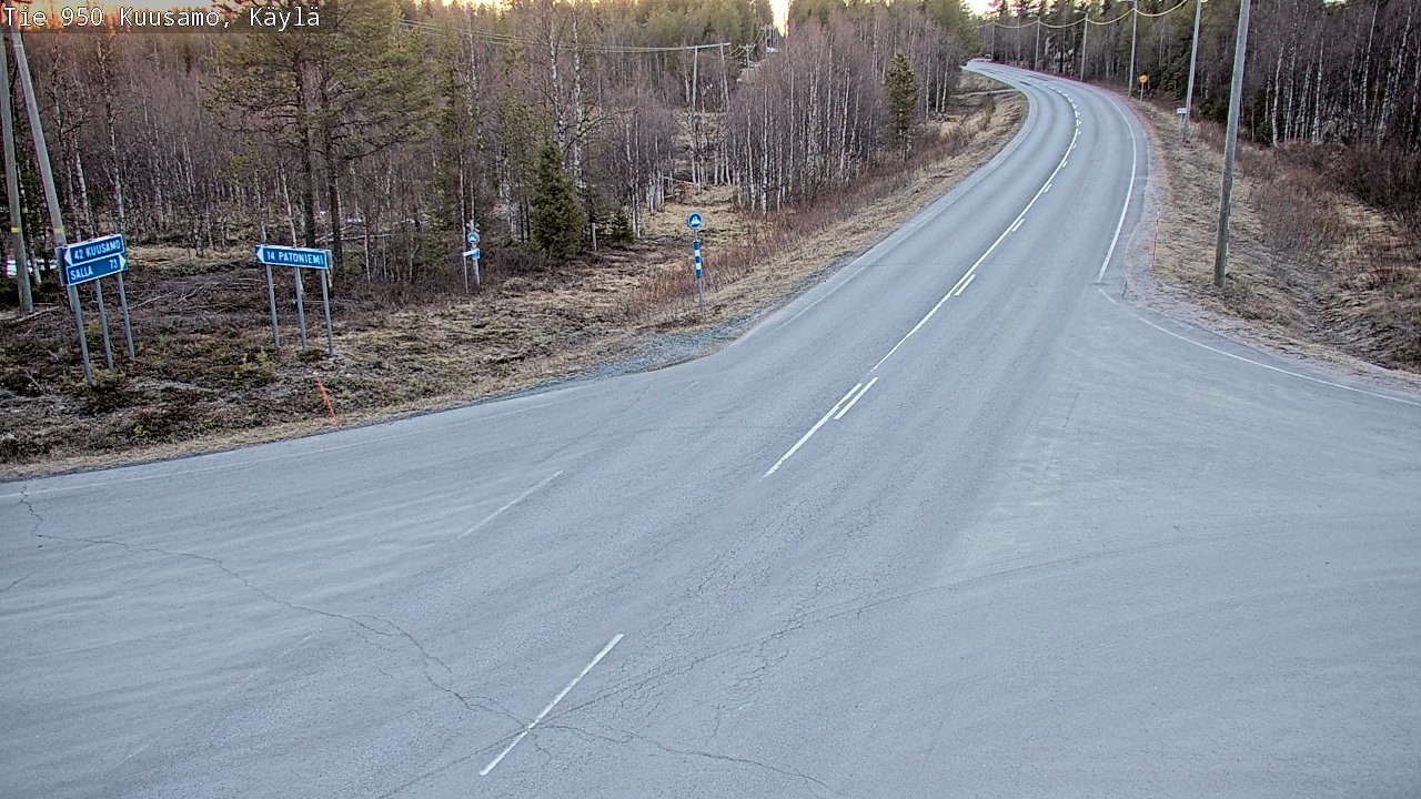 Weather Camera Image Väg 950 Kuusamo, Käylä, Kuusamo, Pohjois-Pohjanmaa