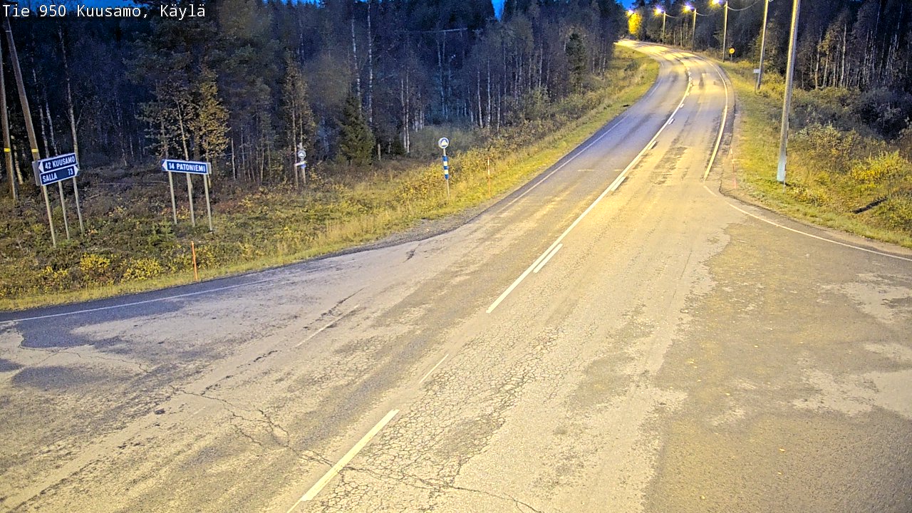 Weather Camera Image Väg 950 Kuusamo, Käylä, Kuusamo, Pohjois-Pohjanmaa