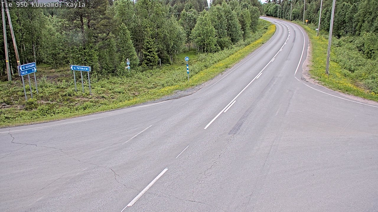 Weather Camera Image Road 950 Kuusamo, Käylä, Kuusamo, Pohjois-Pohjanmaa