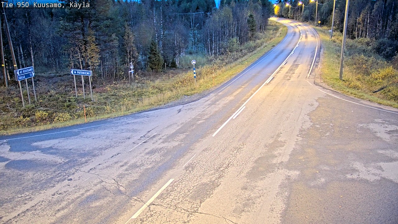 Weather Camera Image Väg 950 Kuusamo, Käylä, Kuusamo, Pohjois-Pohjanmaa
