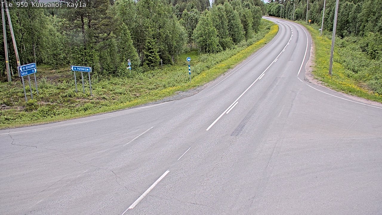 Weather Camera Image Väg 950 Kuusamo, Käylä, Kuusamo, Pohjois-Pohjanmaa