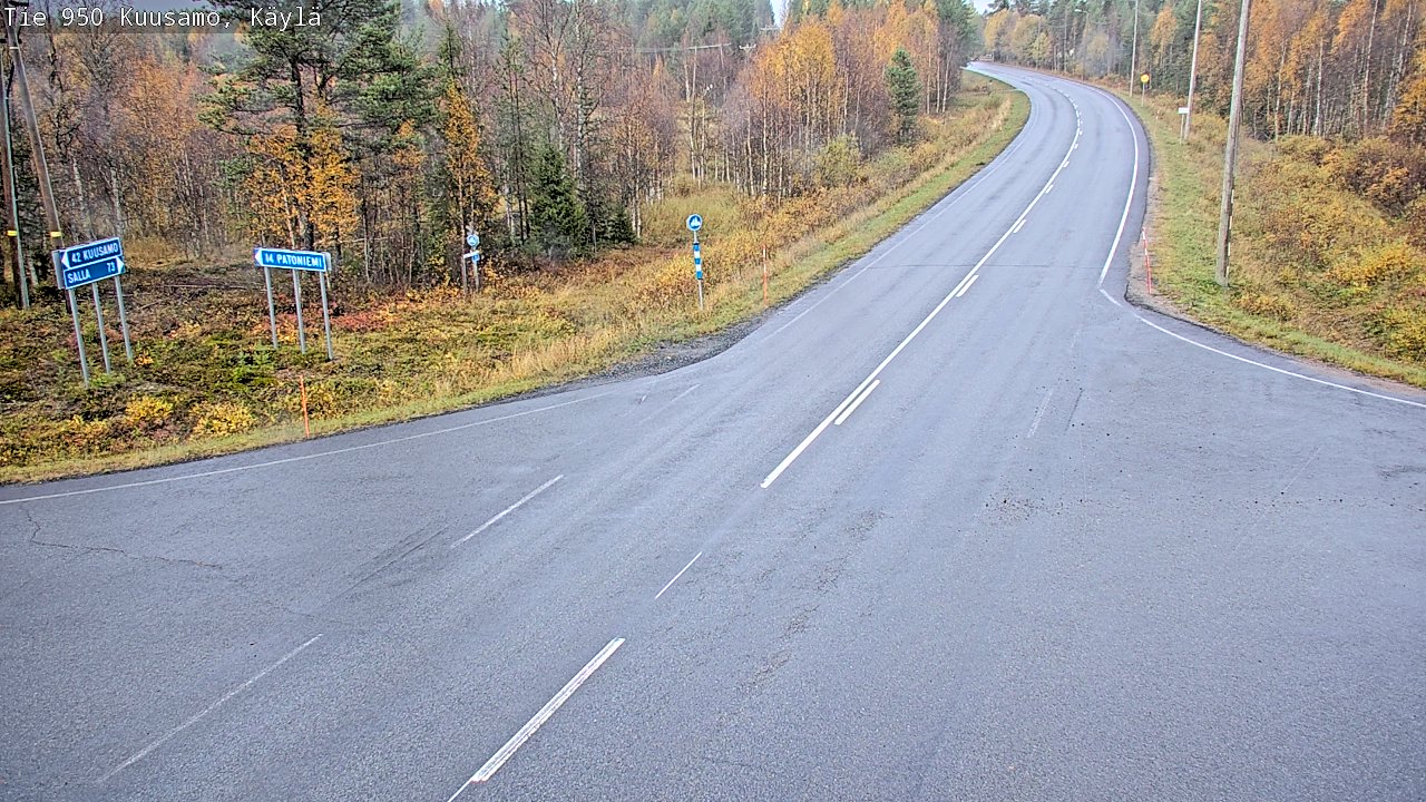 Weather Camera Image Väg 950 Kuusamo, Käylä, Kuusamo, Pohjois-Pohjanmaa