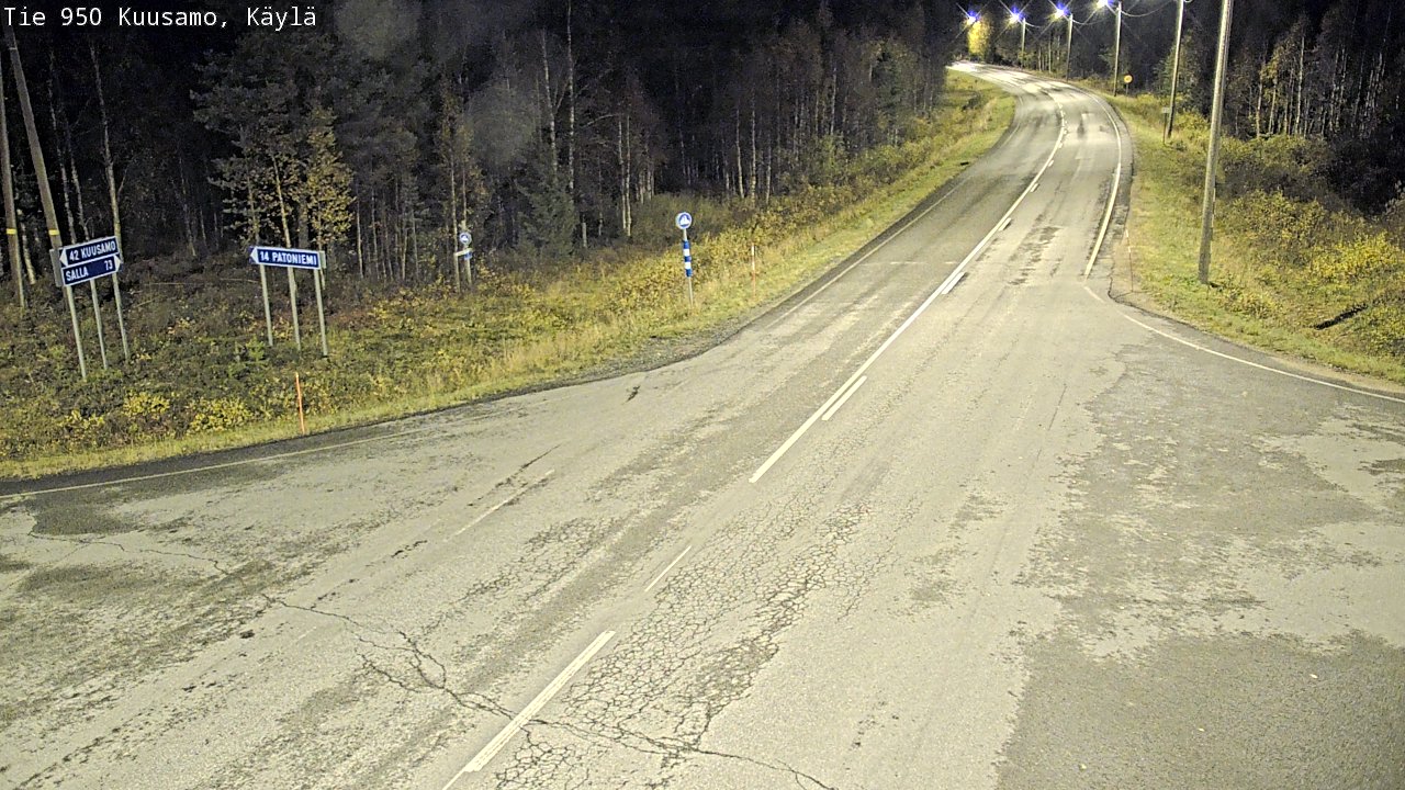 Weather Camera Image Väg 950 Kuusamo, Käylä, Kuusamo, Pohjois-Pohjanmaa