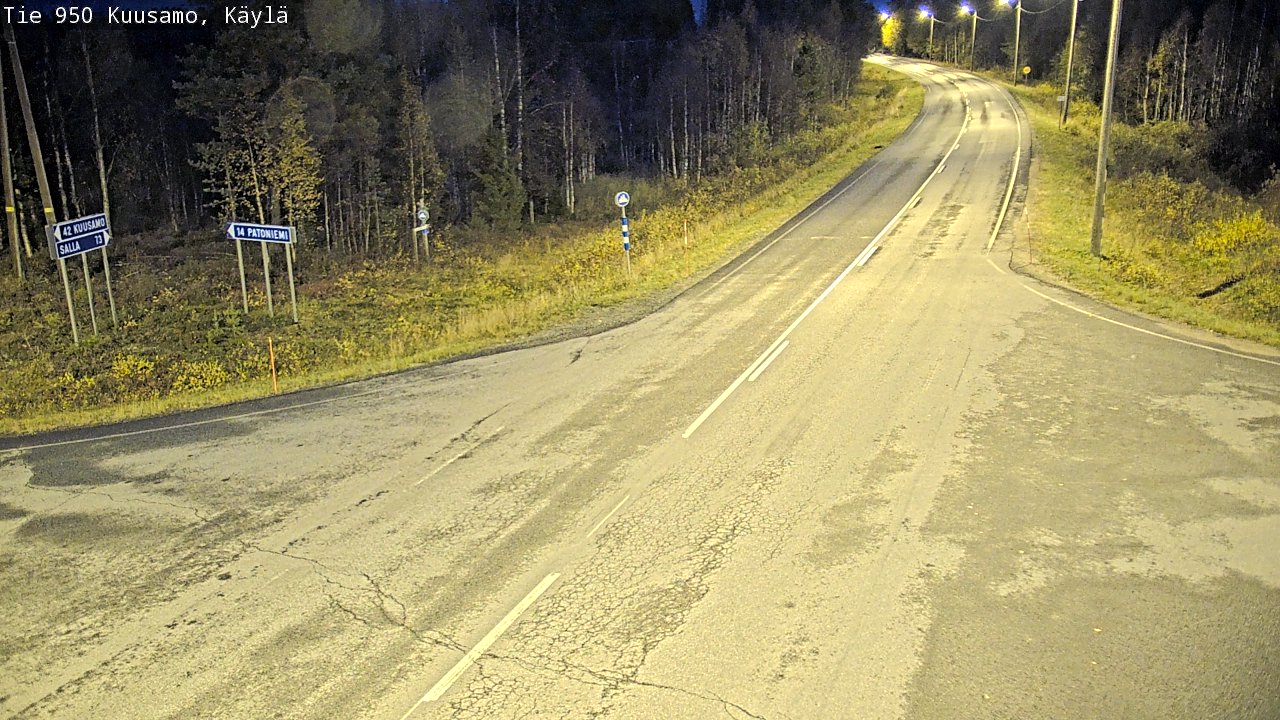 Weather Camera Image Väg 950 Kuusamo, Käylä, Kuusamo, Pohjois-Pohjanmaa