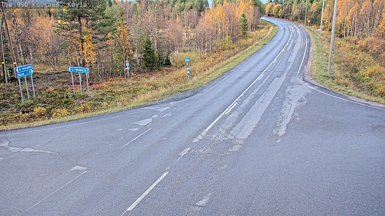 Weather Camera Image Väg 950 Kuusamo, Käylä, Kuusamo, Pohjois-Pohjanmaa