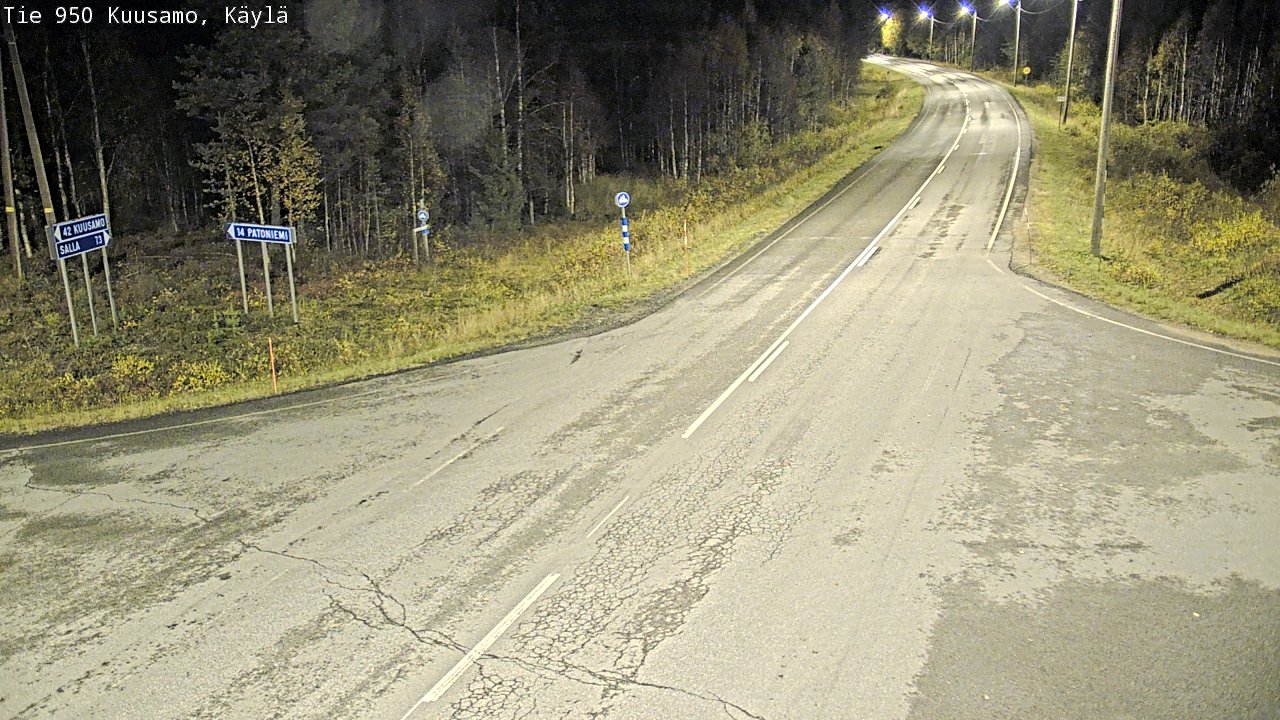 Weather Camera Image Väg 950 Kuusamo, Käylä, Kuusamo, Pohjois-Pohjanmaa