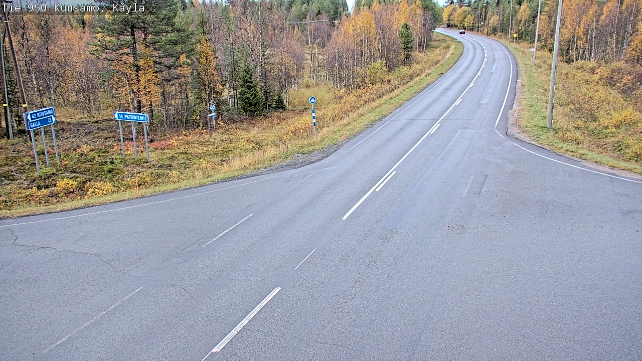 Weather Camera Image Väg 950 Kuusamo, Käylä, Kuusamo, Pohjois-Pohjanmaa